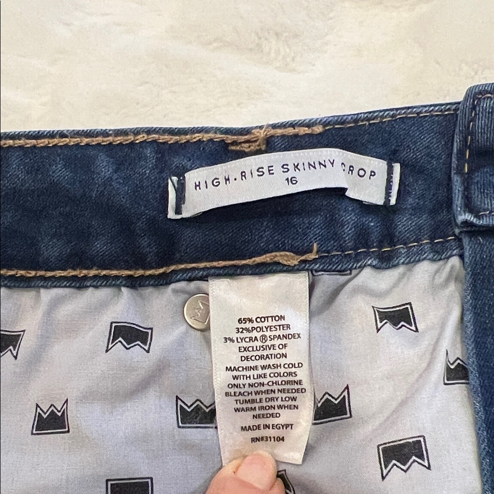 Crown & Ivy Dark Blue Denim Skinny Crop Jeans - Size 16 - Picture 4 of 4